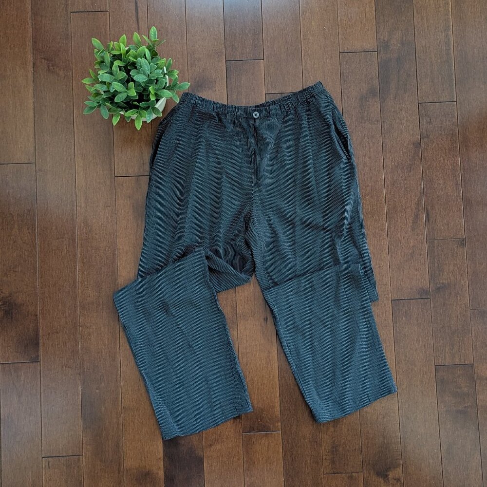 CLASSIC BLACK PINSTRIPE TROUSER PANTS